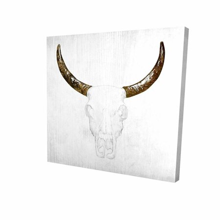 FONDO 32 x 32 in. Bull Skull with Brown Horns-Print on Canvas FO2789523